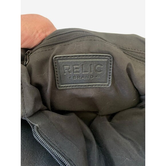 RELIC Black Hobo Multi-Compartment Faux Leather Shoulder Bag Purse - Picture 11 of 12